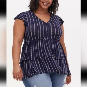 Plus size 2X Torrid super soft summer blue shirt top nwot